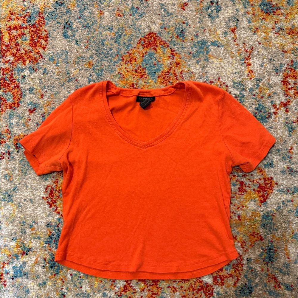 Express Orange Crop T-Shirt Short Sleeve